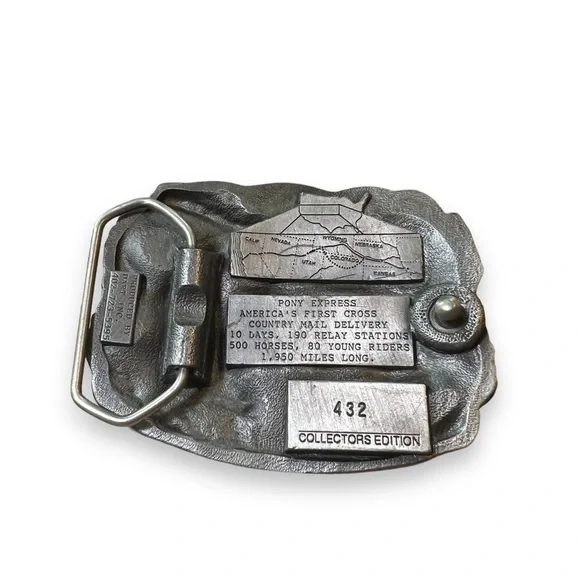 Vintage Dart Pony Express Collector’s Edition Pewter Belt Buckle - Picture 2 of 12